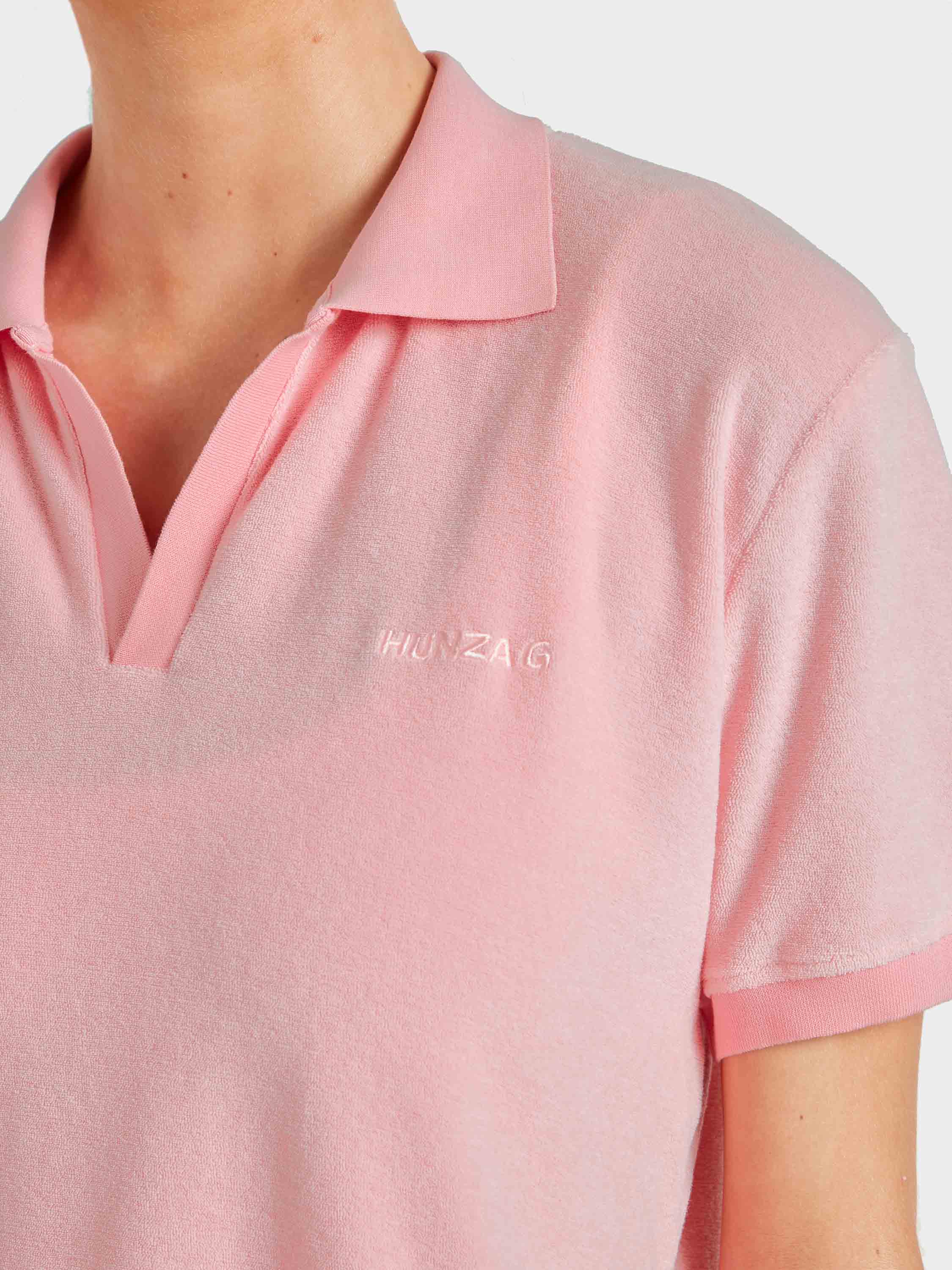 Terry Towelling Polo - Pink