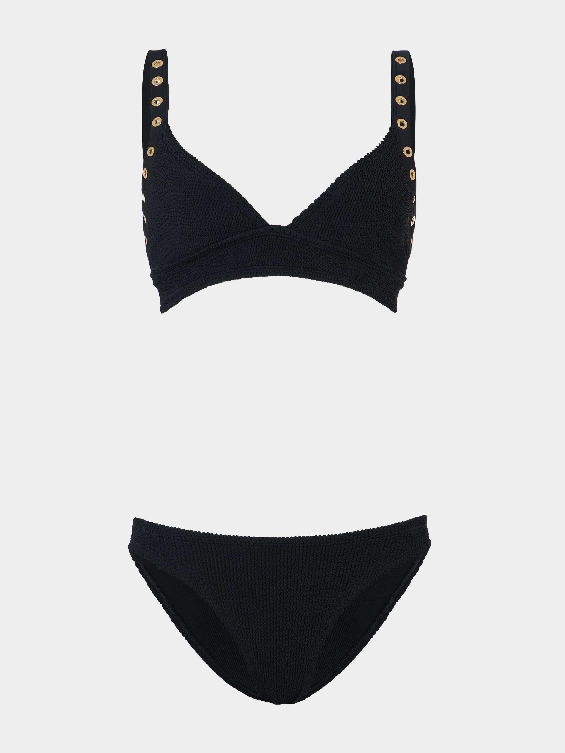 Tessa Eyelet Bikini - Black/Gold
