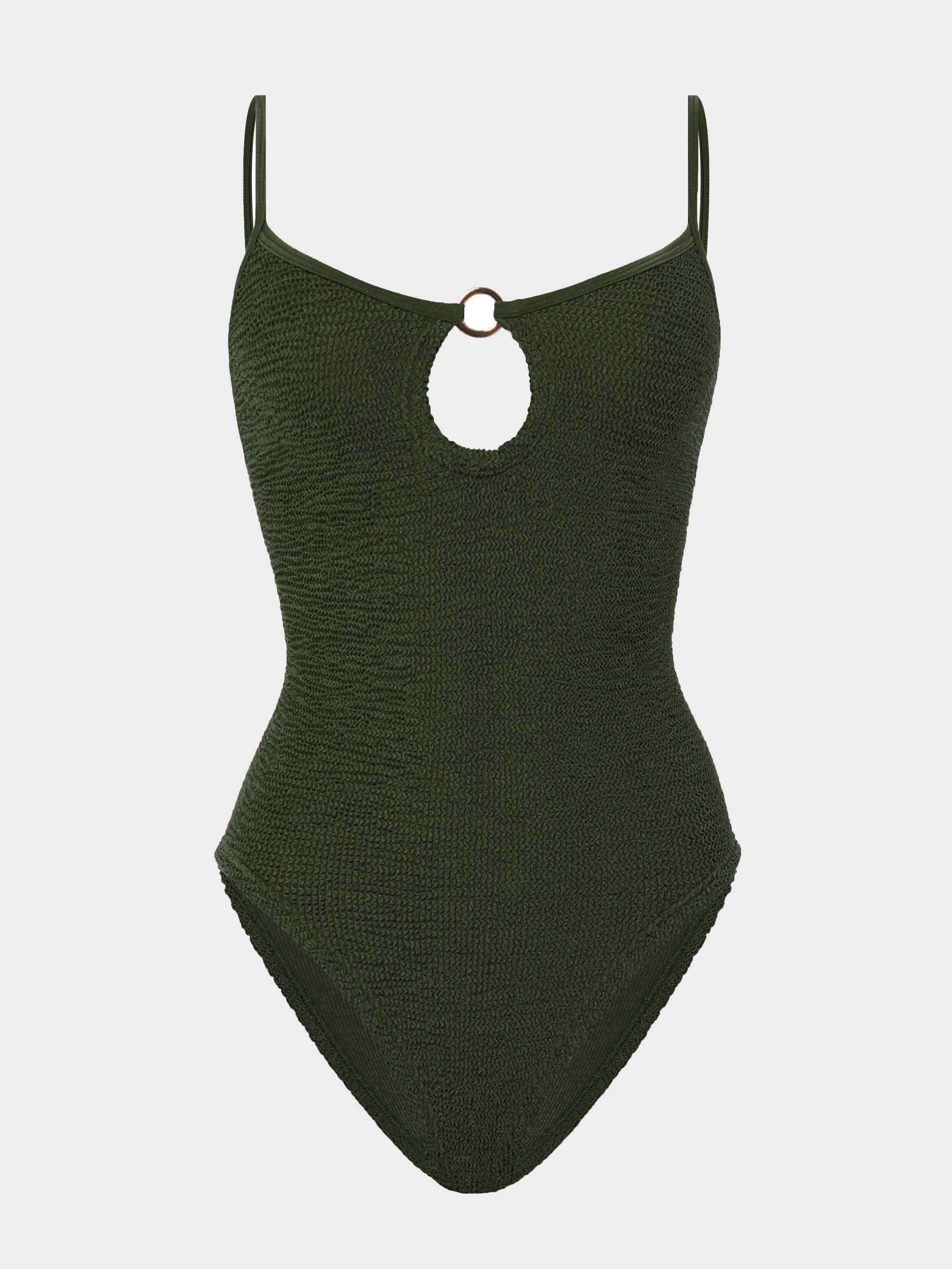 Toni With Gold Hoop Swim - Metallic Khaki