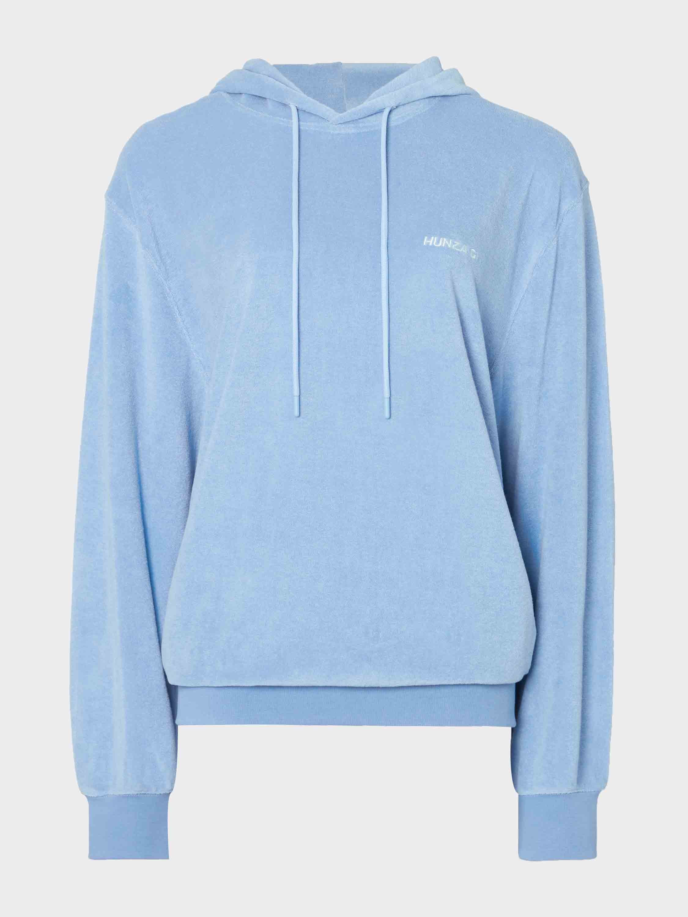 Terry Towelling Hoodie - Cornflower