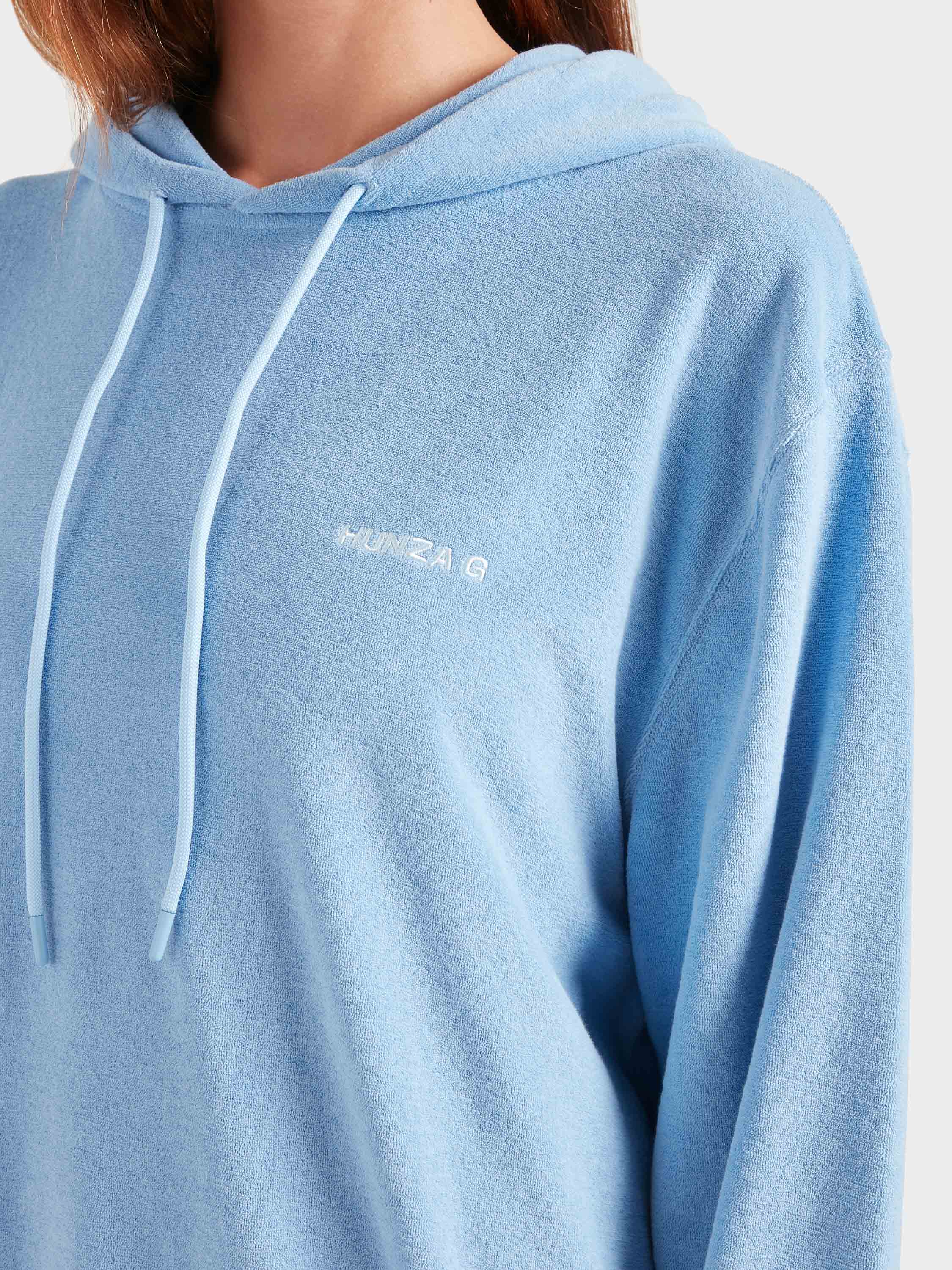 Terry Towelling Hoodie - Cornflower
