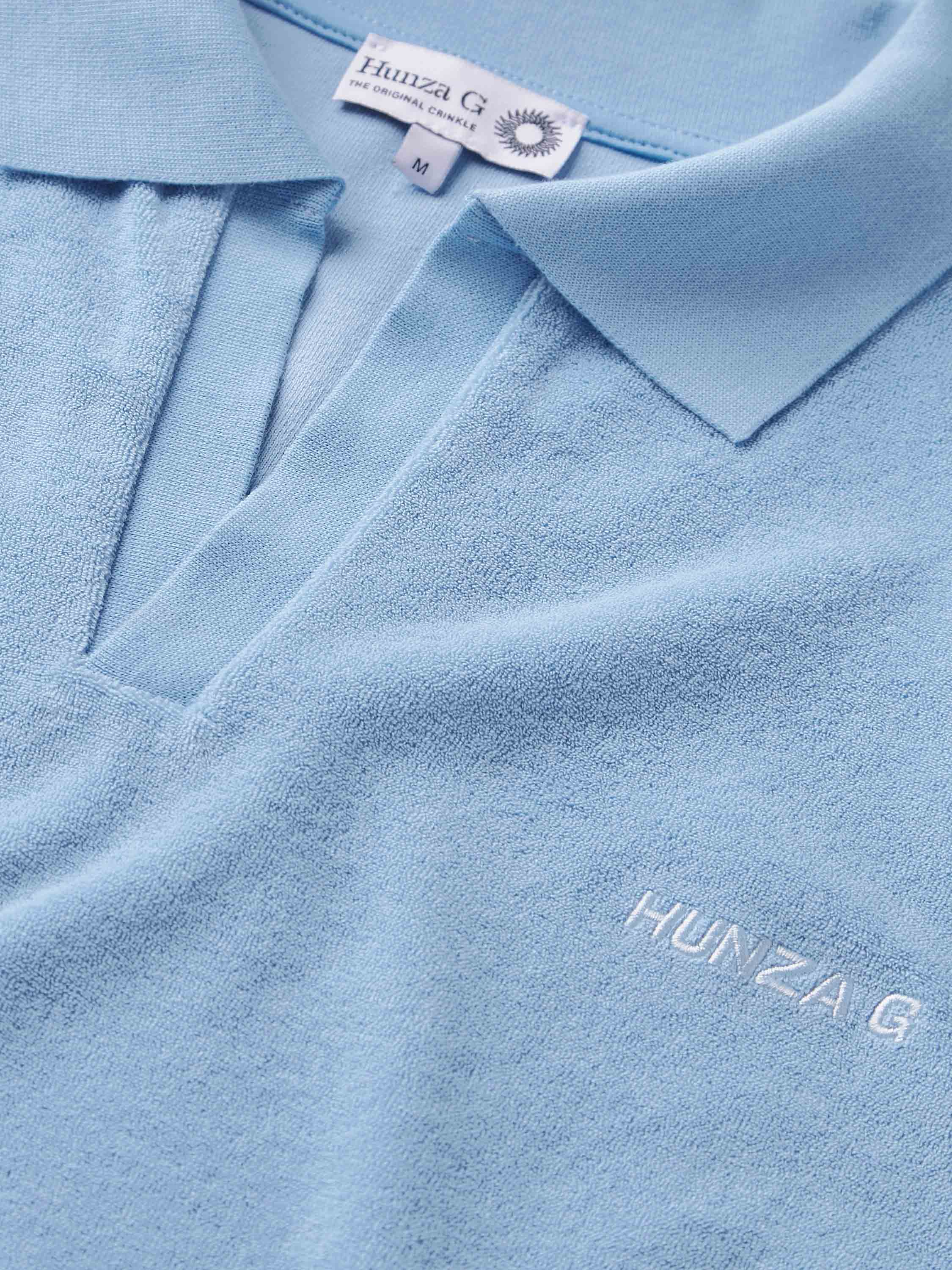 Terry Towelling Polo - Cornflower