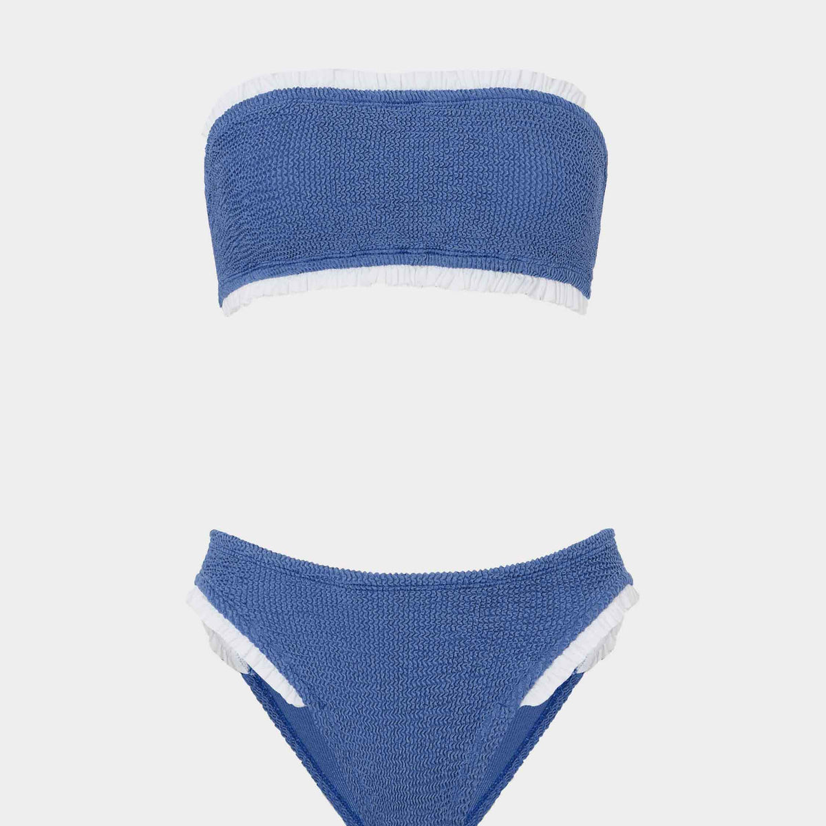 Tracey Frill Bikini Metallic Denim One Size Swimwear Hunza G