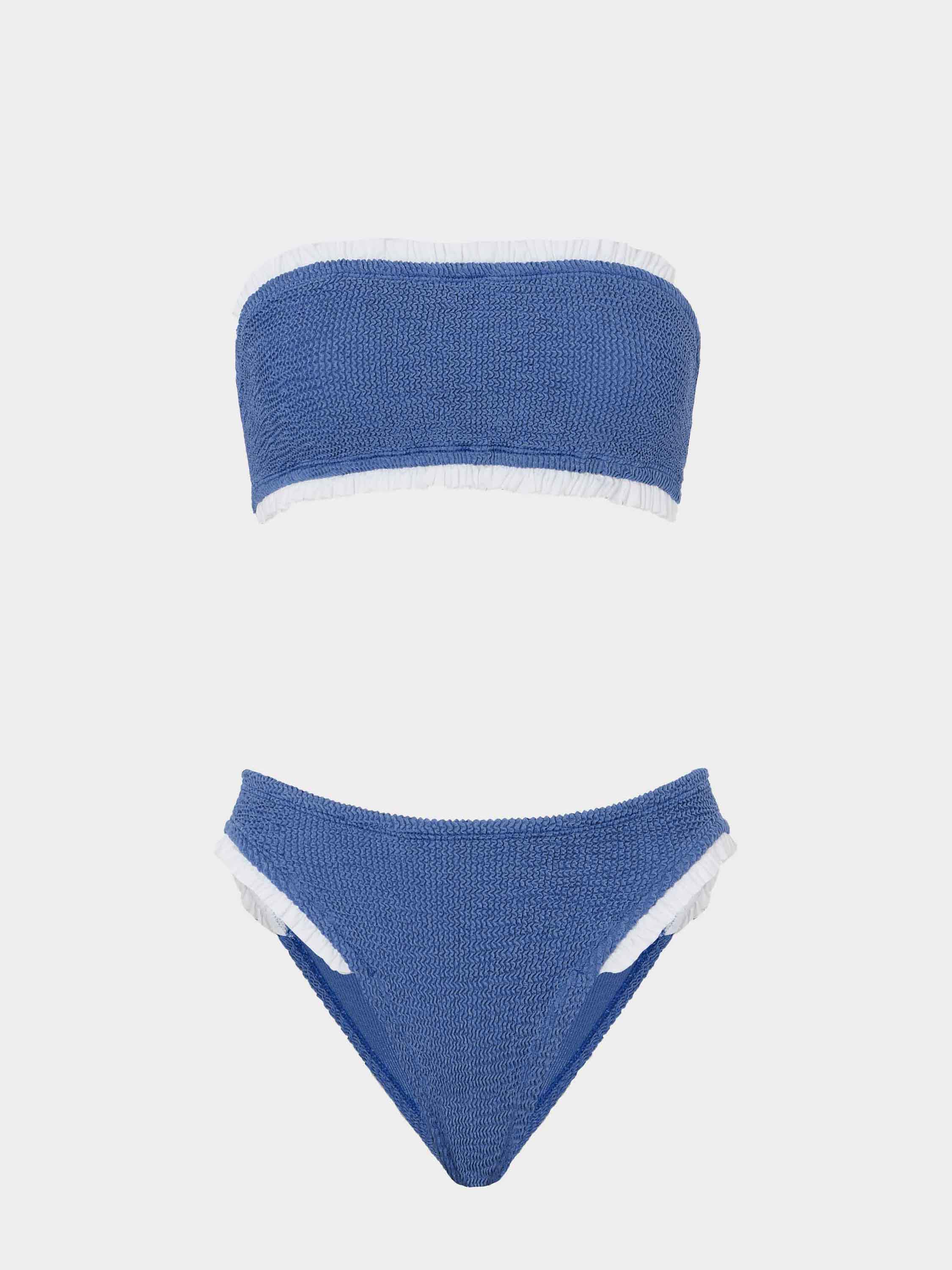 Tracey Frill Bikini - Metallic Denim