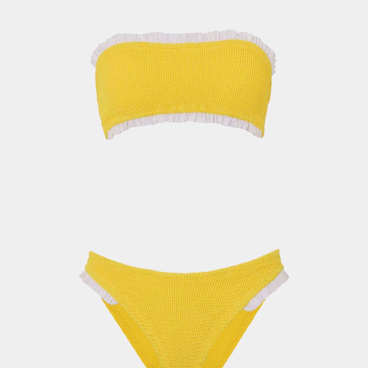 Tracey Frill Bikini- Sunflower/White One Size Swimwear Hunza G