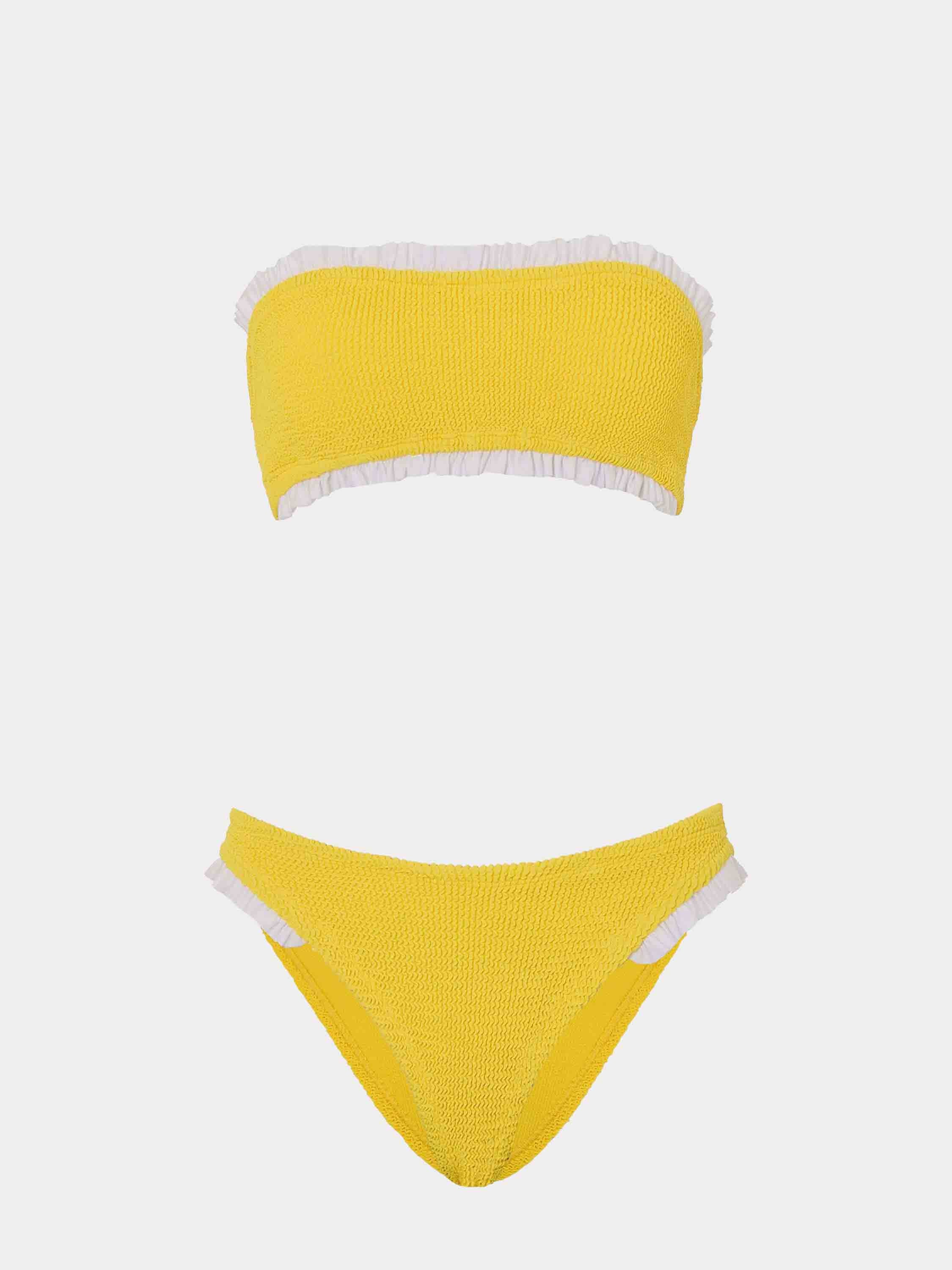 Tracey Frill Bikini - Sunflower/White