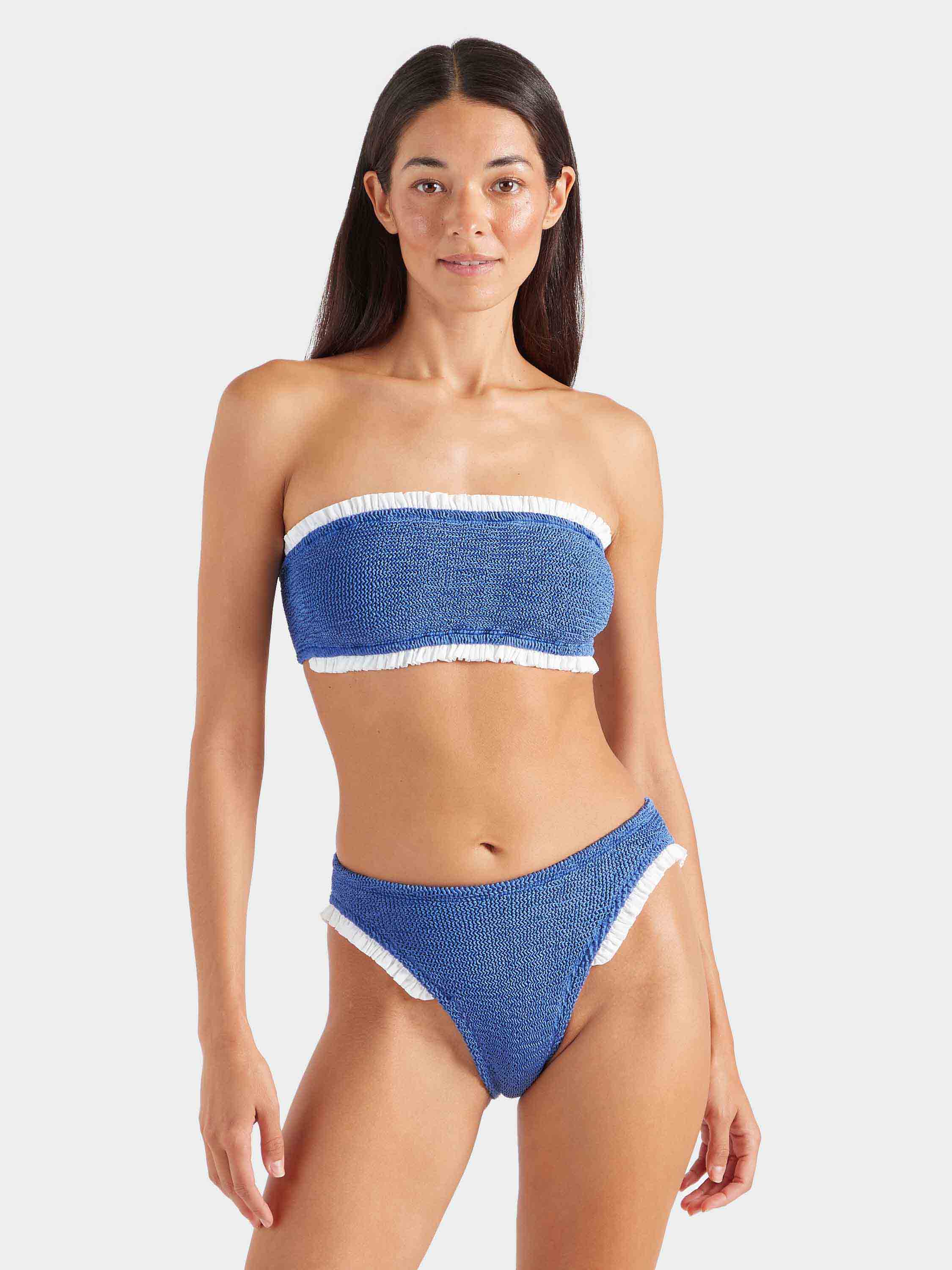 Tracey Frill Bikini - Metallic Denim