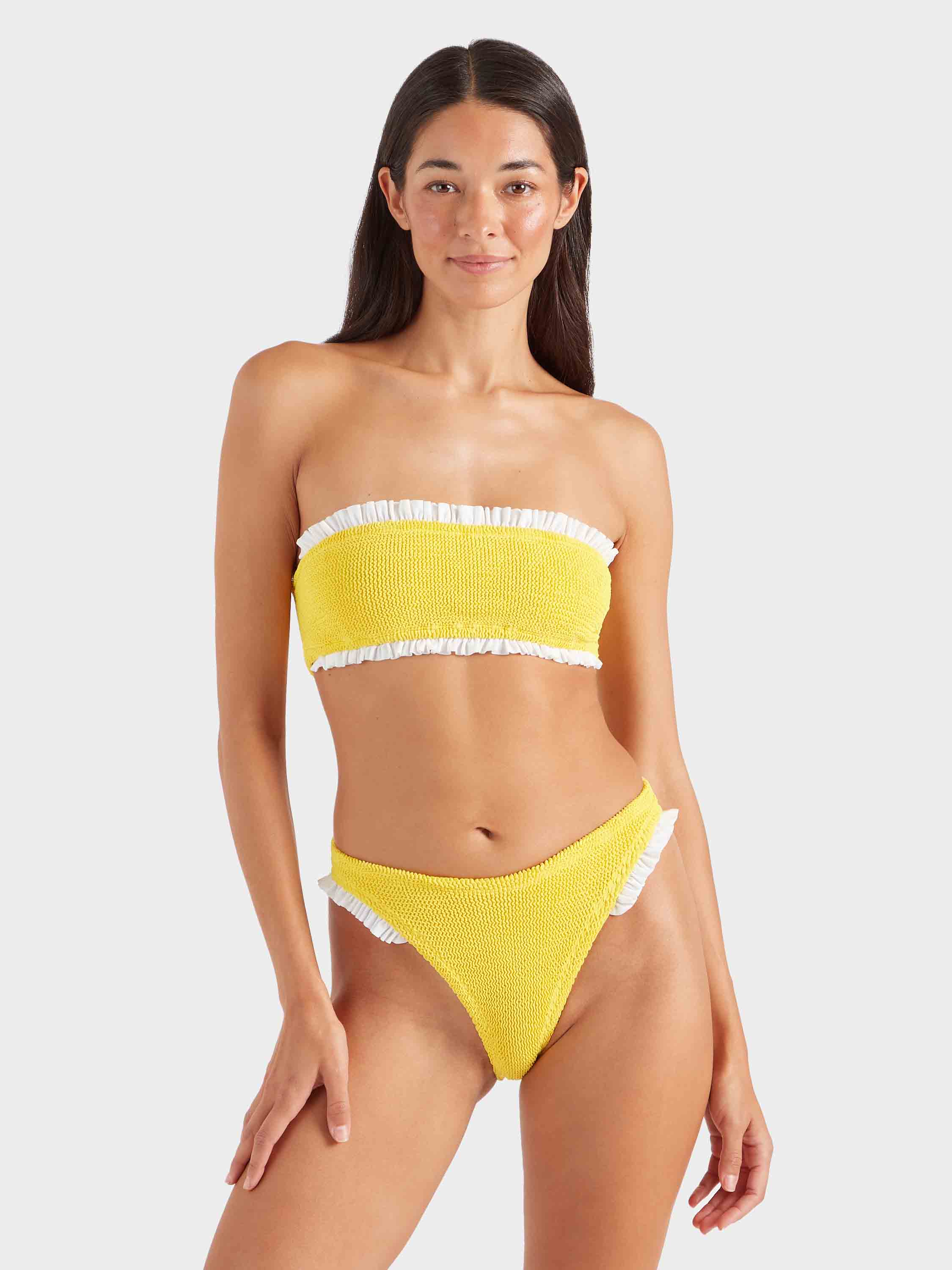Tracey Frill Bikini - Sunflower/White