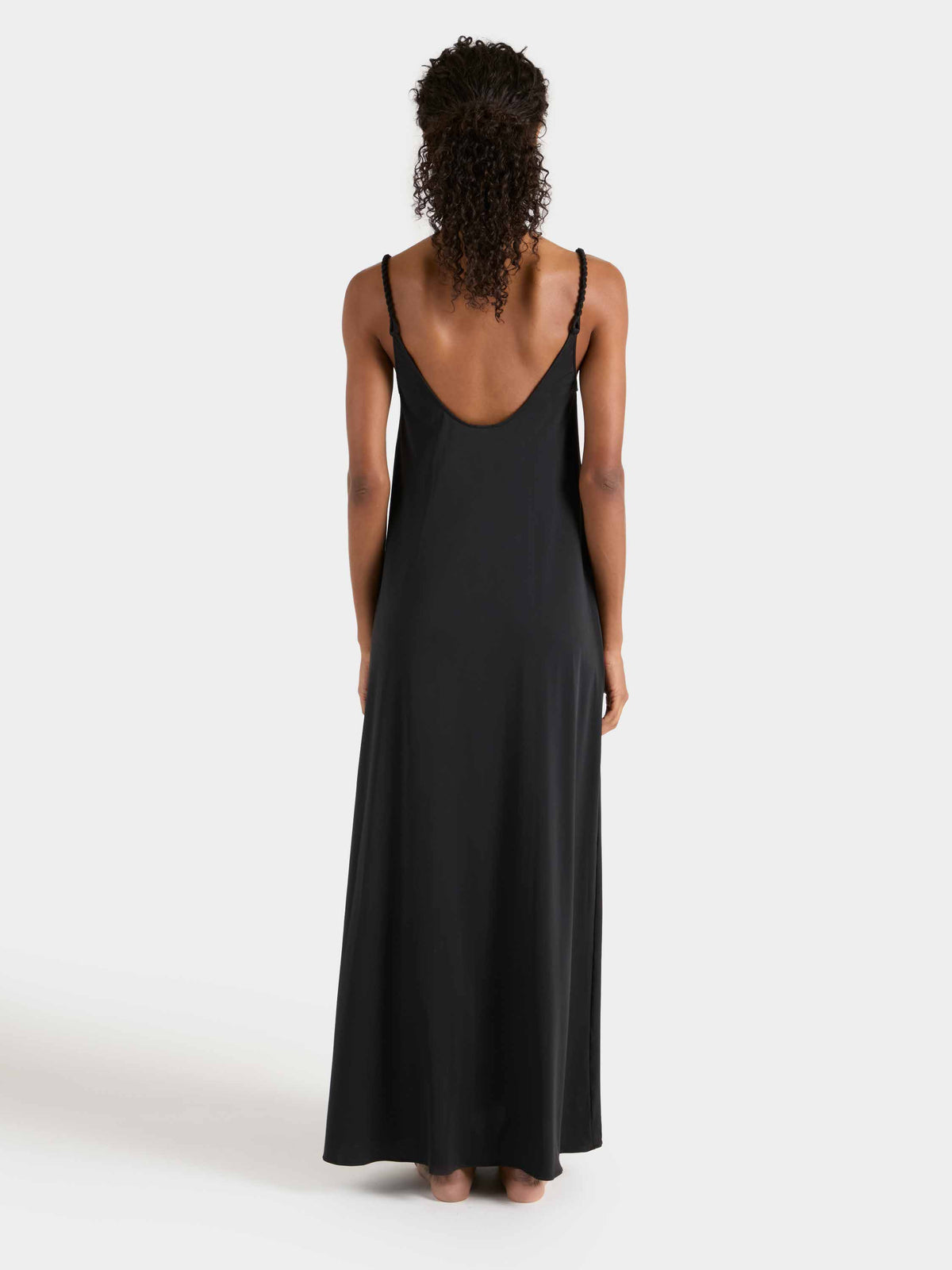 Twisty Strap Long Dress - Black