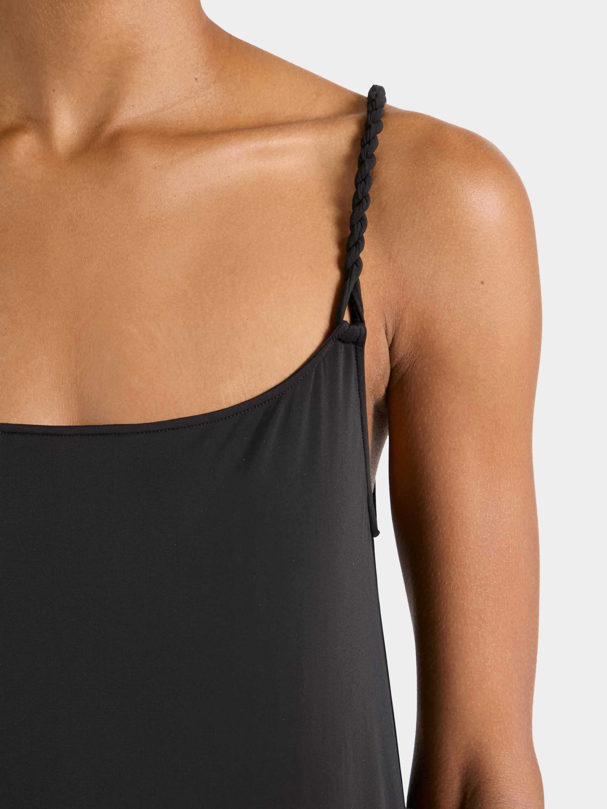 Twisty Strap Long Dress - Black