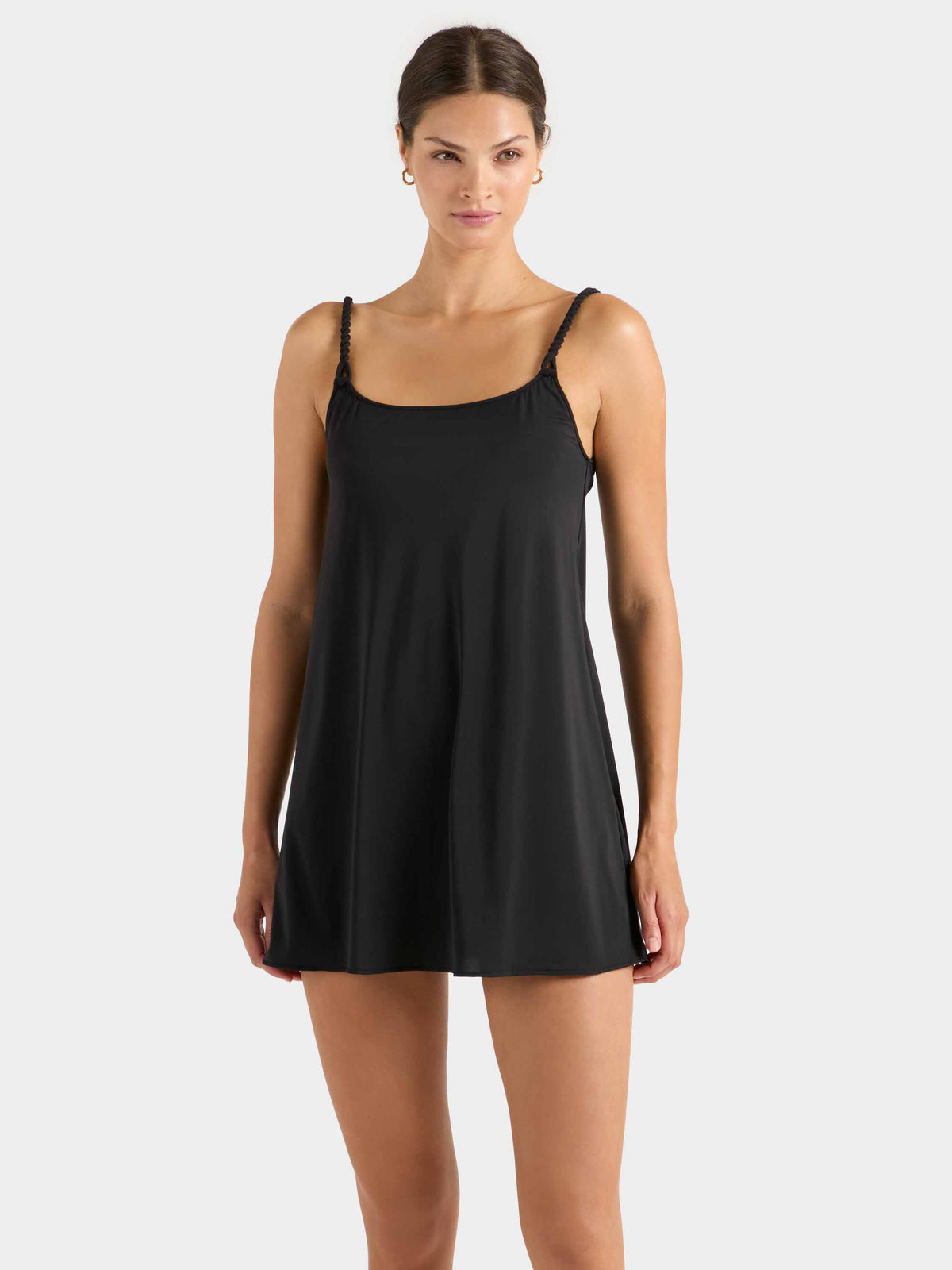 Twisty Strap Mini Dress - Black
