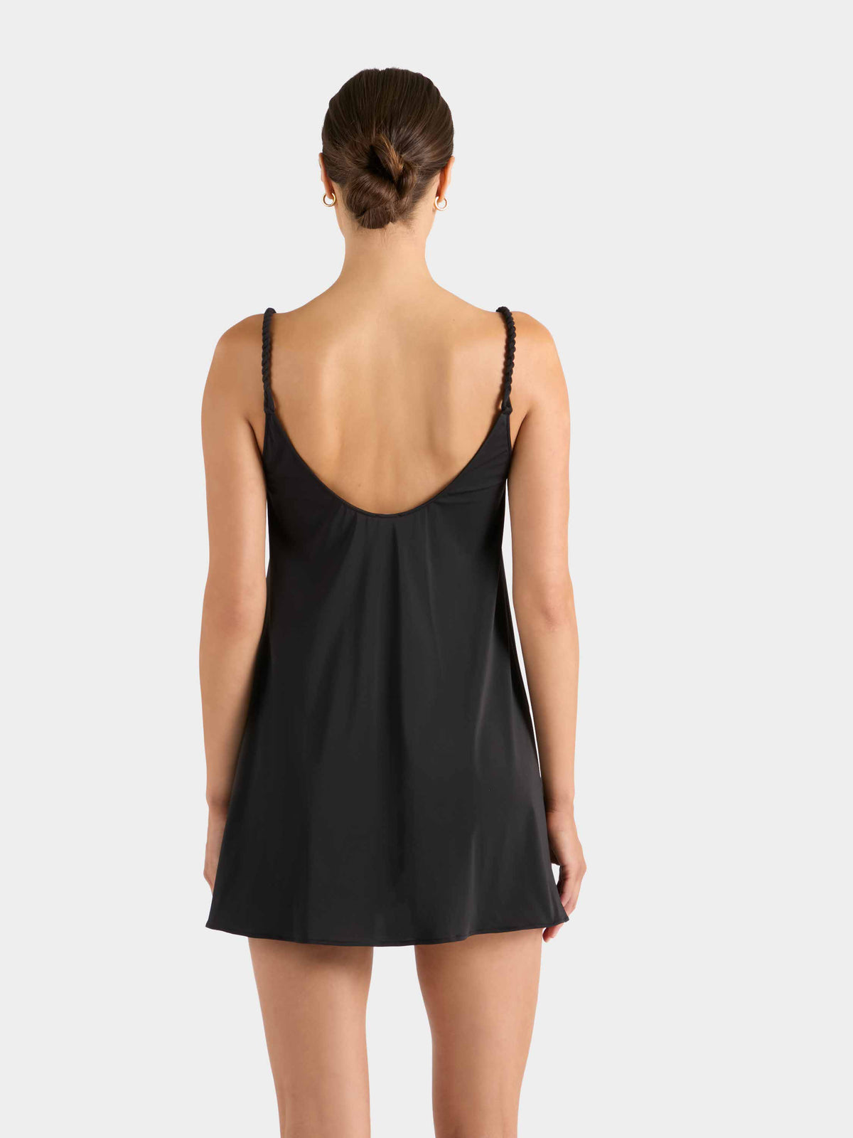 Twisty Strap Mini Dress - Black
