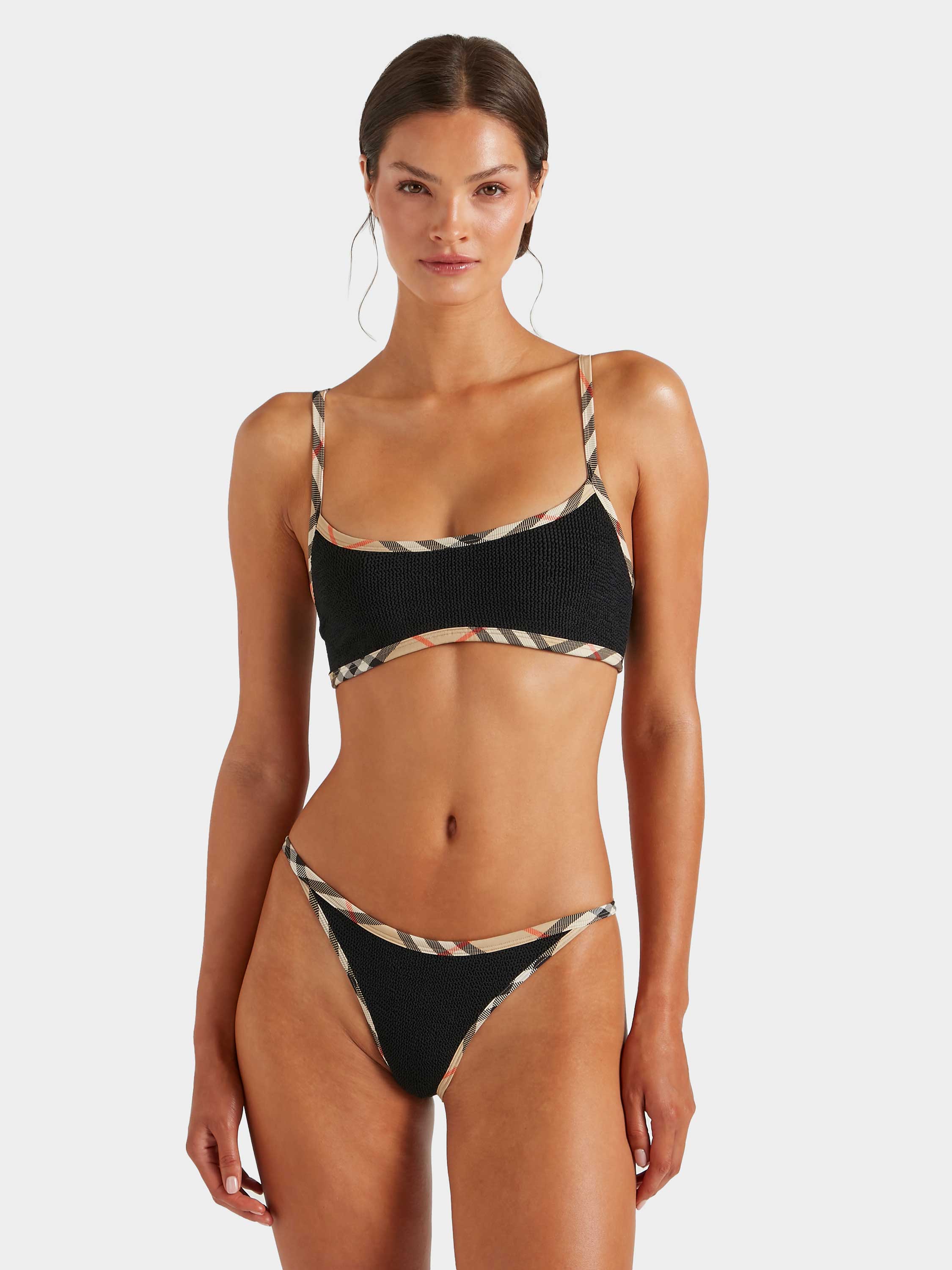 Burberry x Hunza G Tyler Bikini - Black/Check| One Size Swimwear