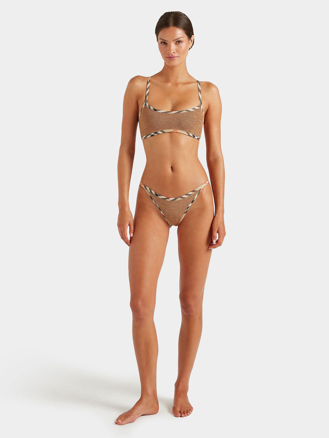 Burberry x Hunza G Tyler Bikini - Metallic Cocoa/Check