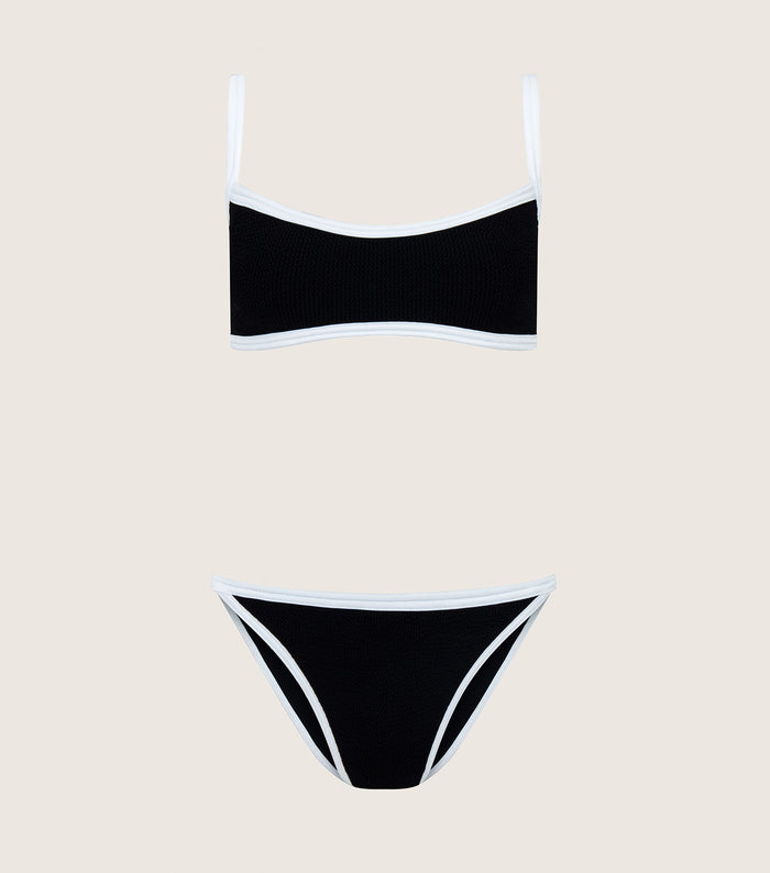 Tyler Bikini Black/White One Size Swimwear Hunza G