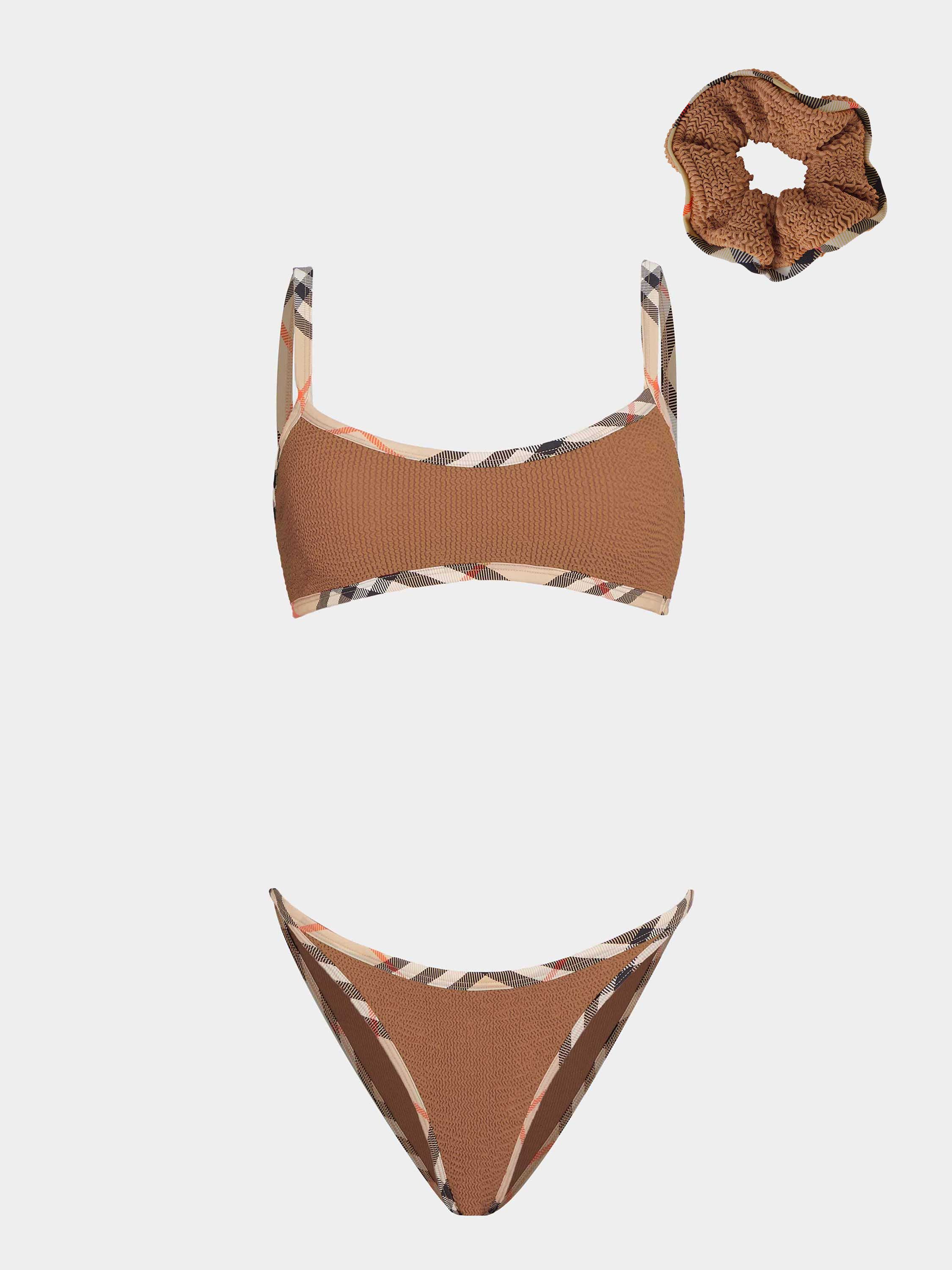 Burberry x Hunza G Tyler Bikini - Metallic Cocoa/Check