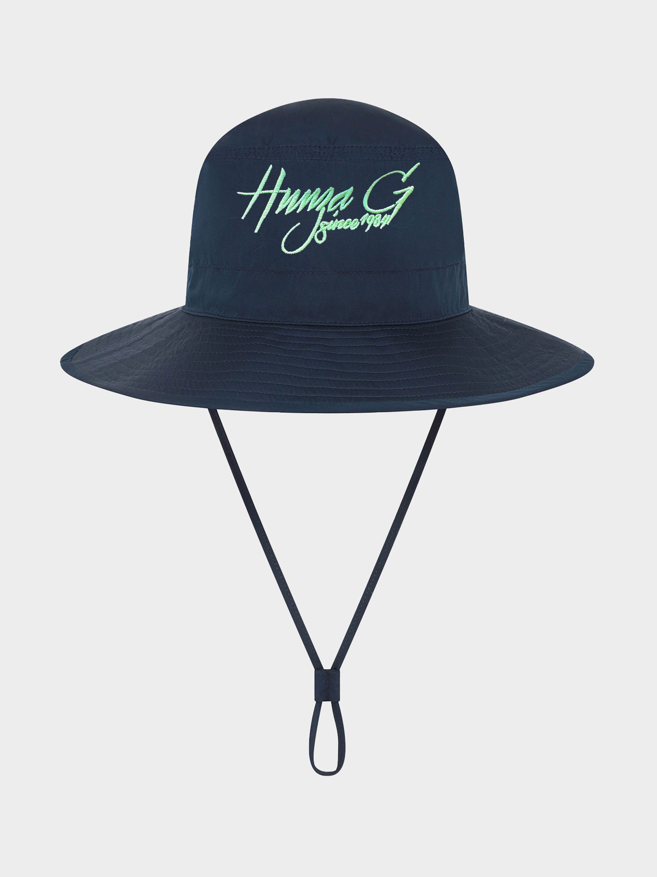 Hunza G Logo Hat - Navy/Lime