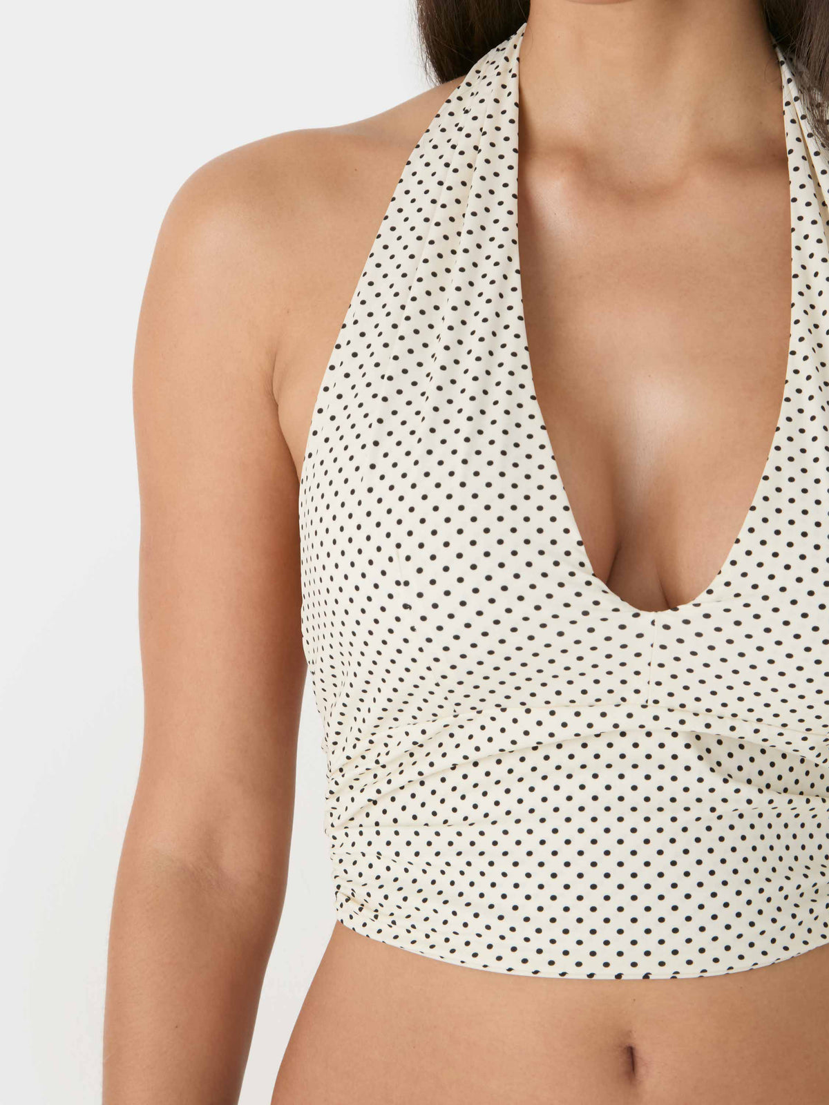 UPF Halter Top - Vanilla polka-dot