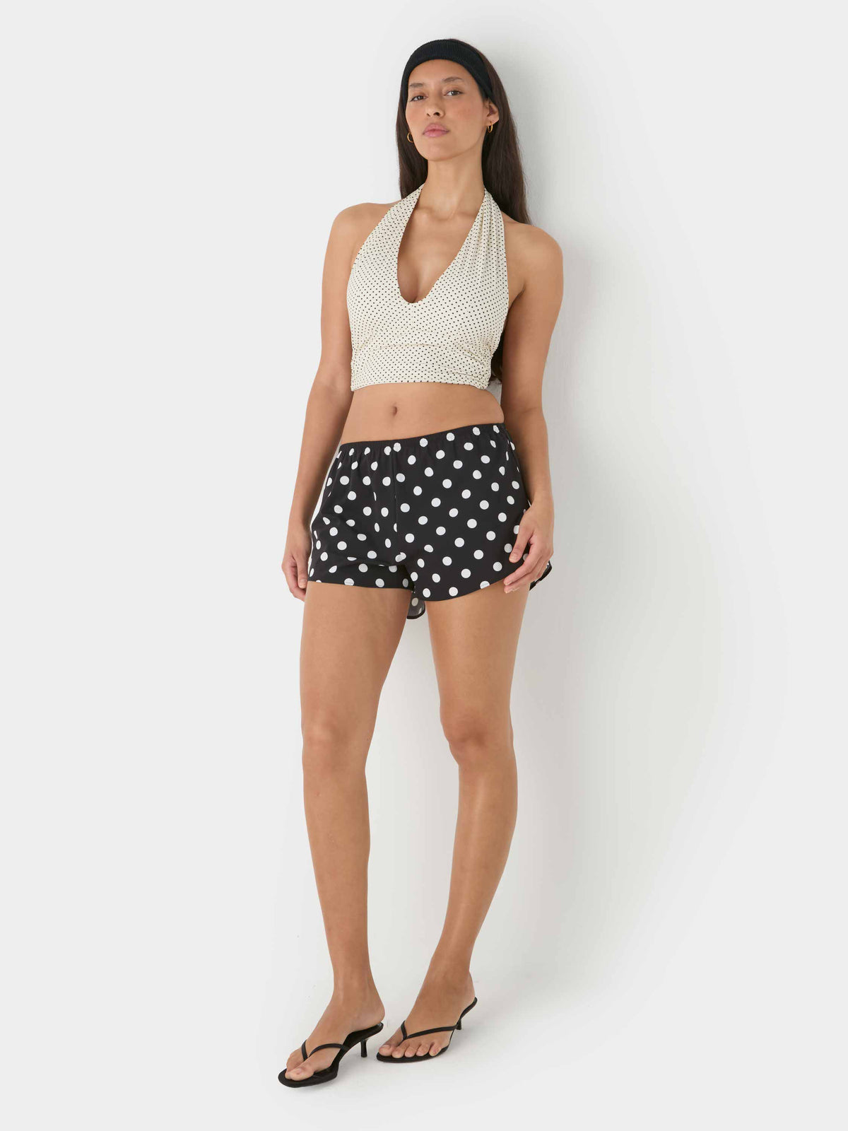 UPF Halter Top - Vanilla polka-dot