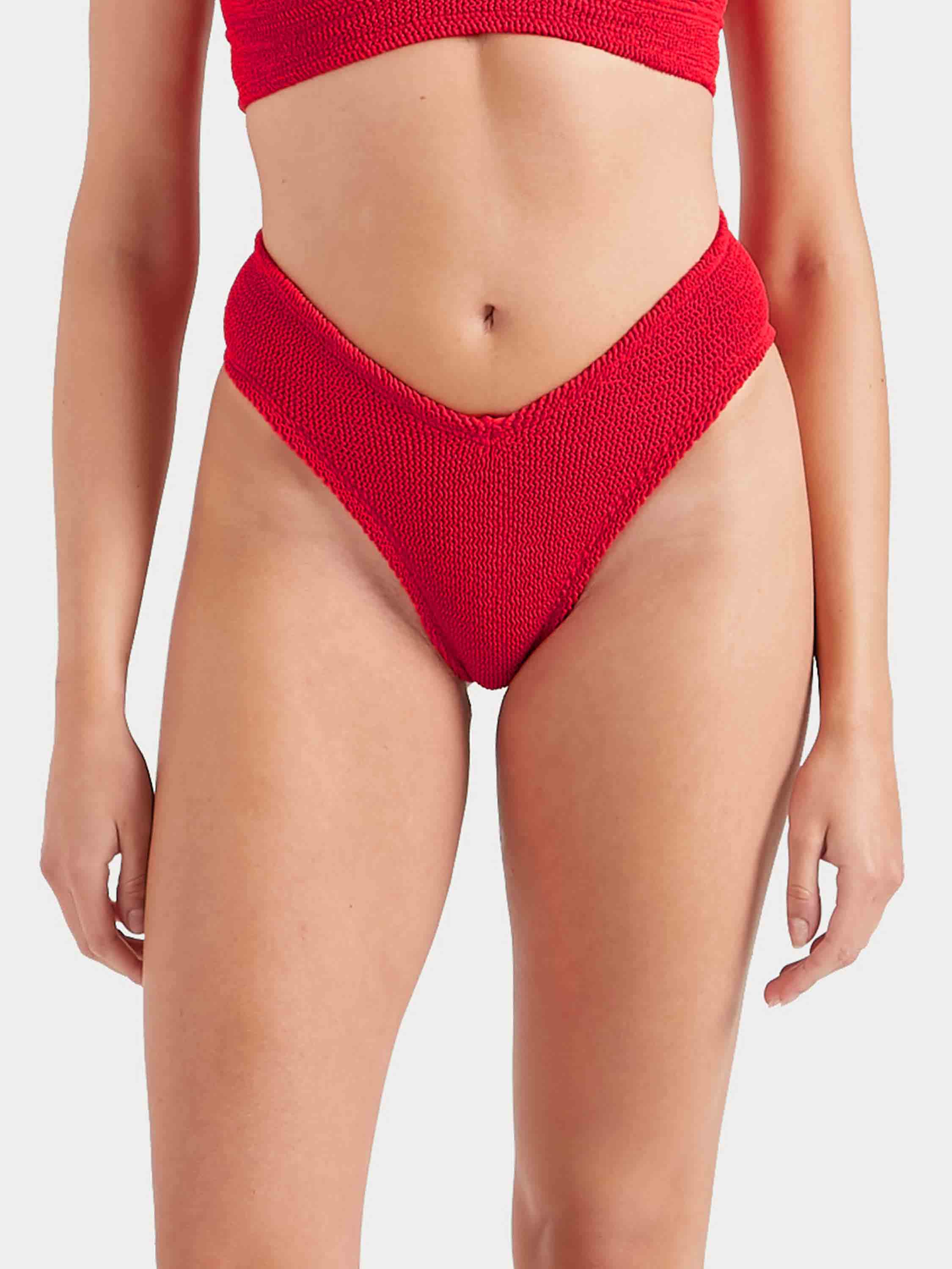 V Waist Bikini Bottom - Red