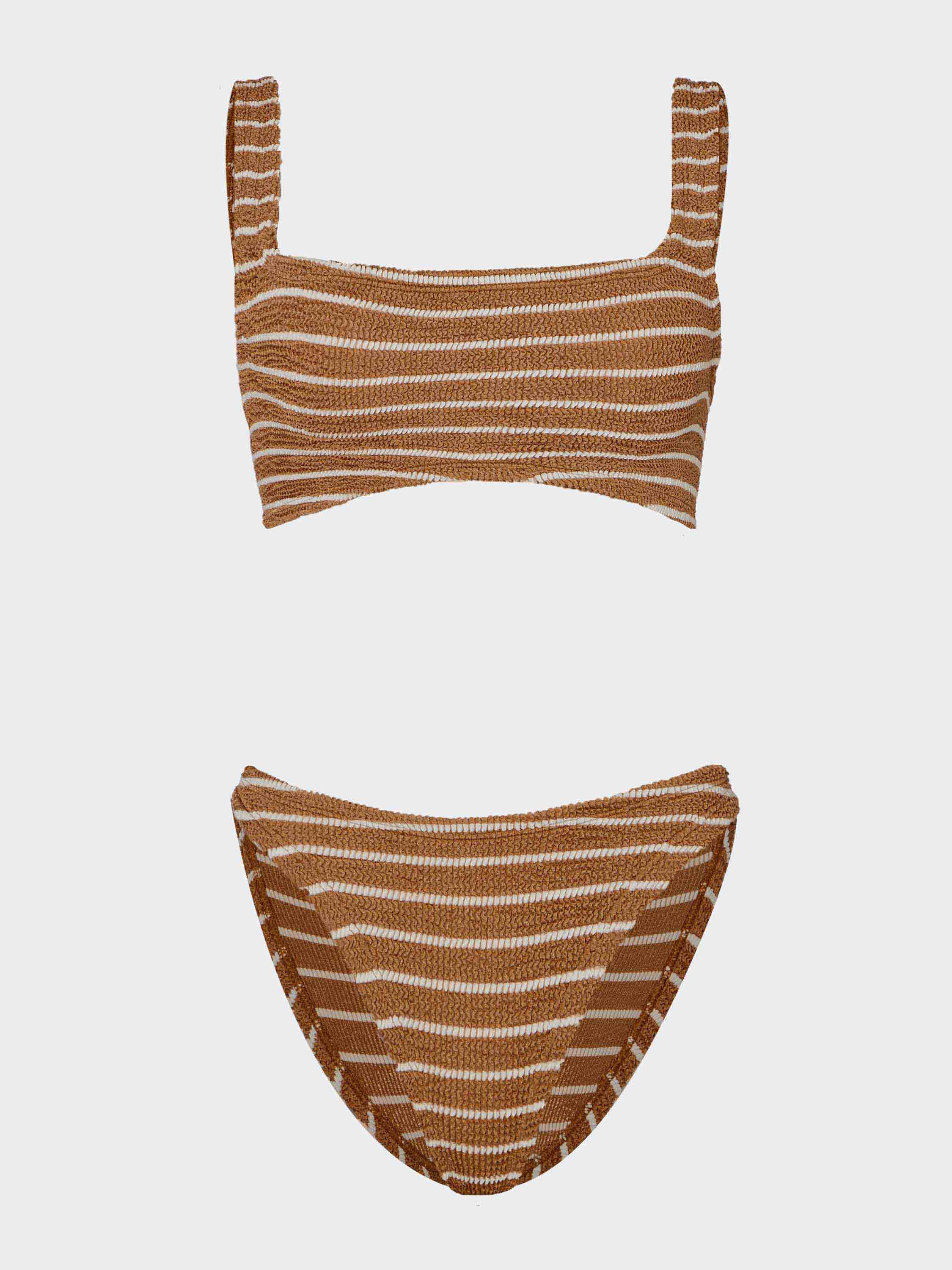 Xandra Bikini - Metallic Cocoa/White Stripe