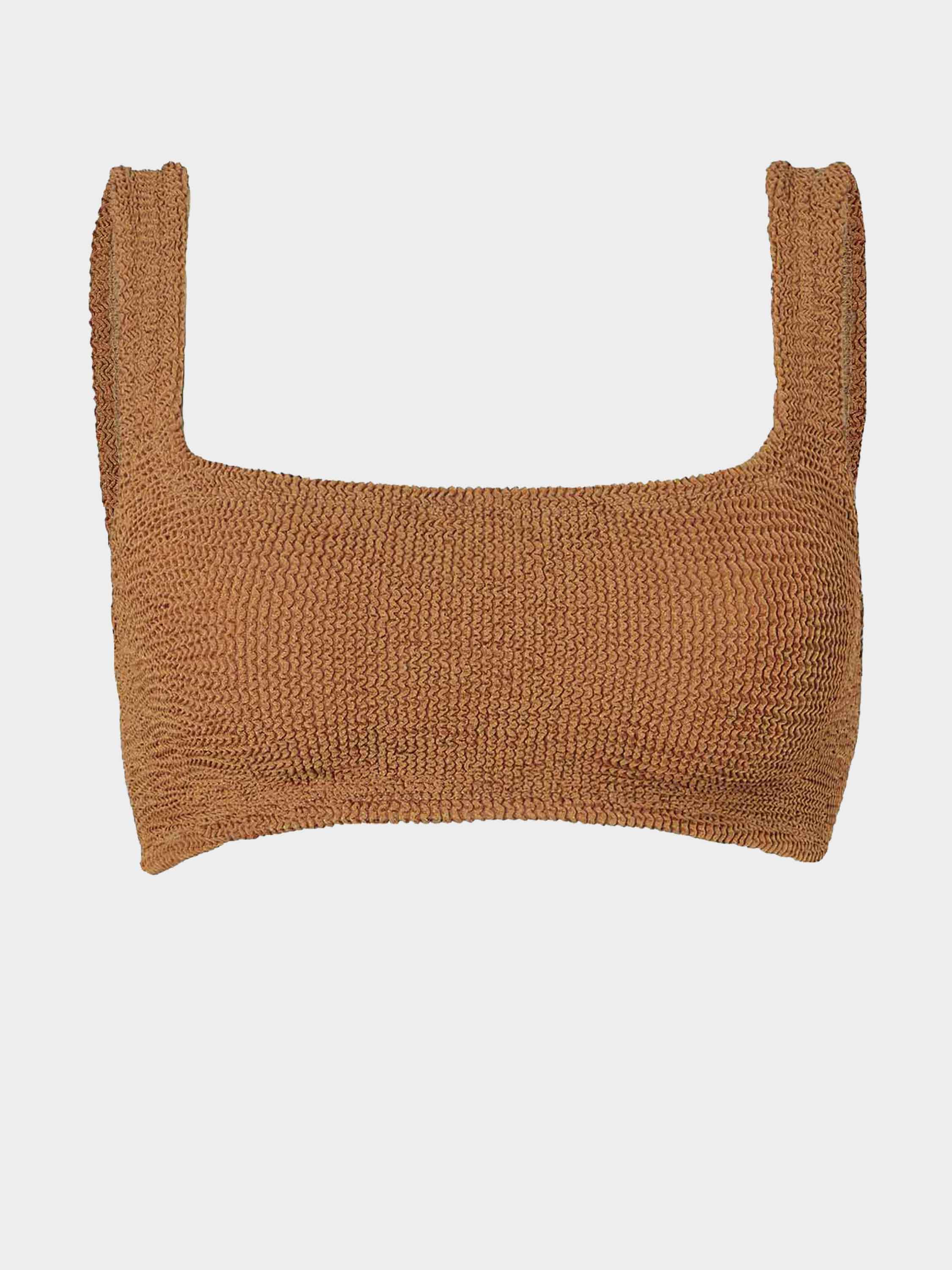 Xandra Bikini Top - Metallic Cocoa