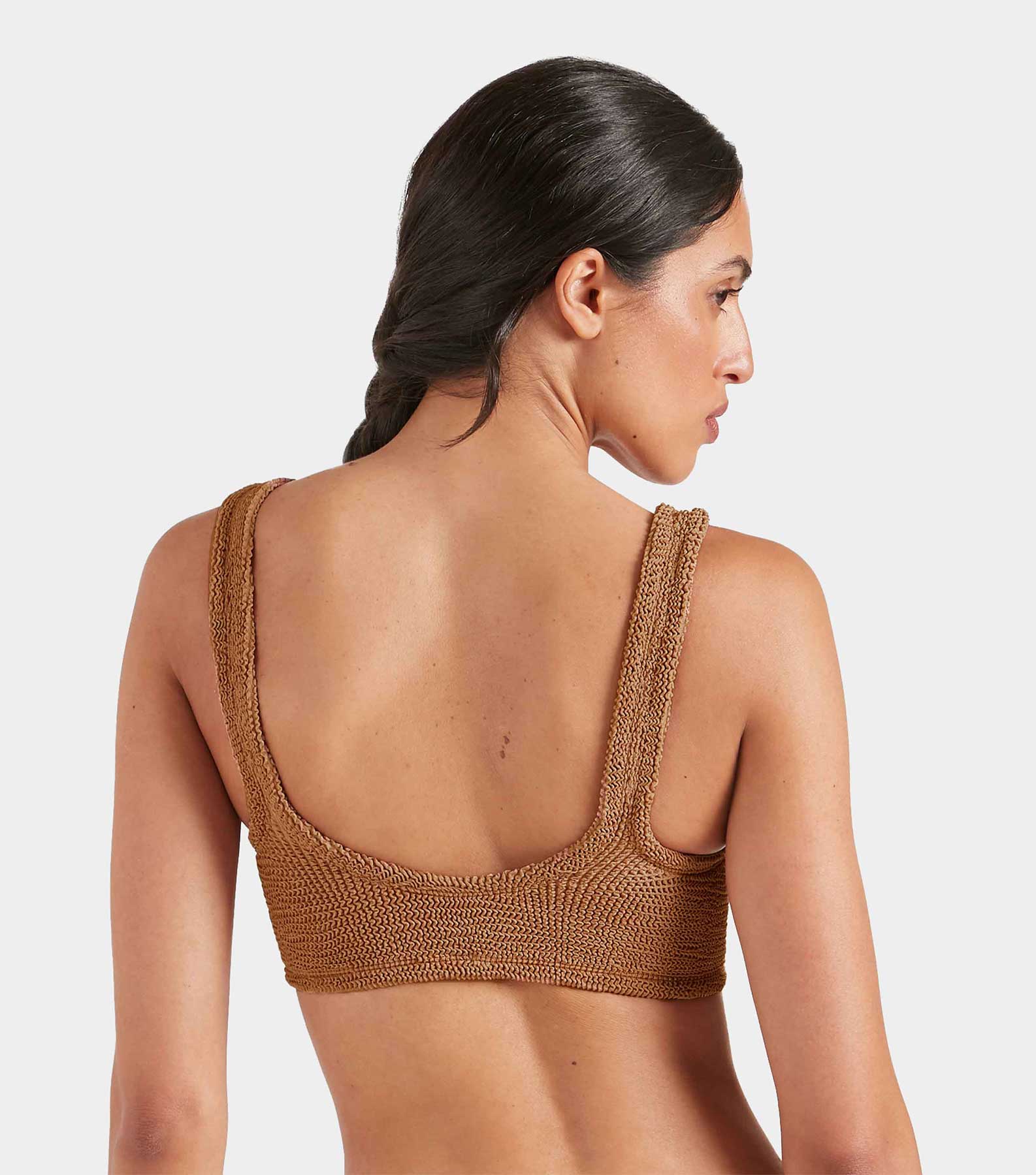 Xandra Bikini Top - Metallic Cocoa
