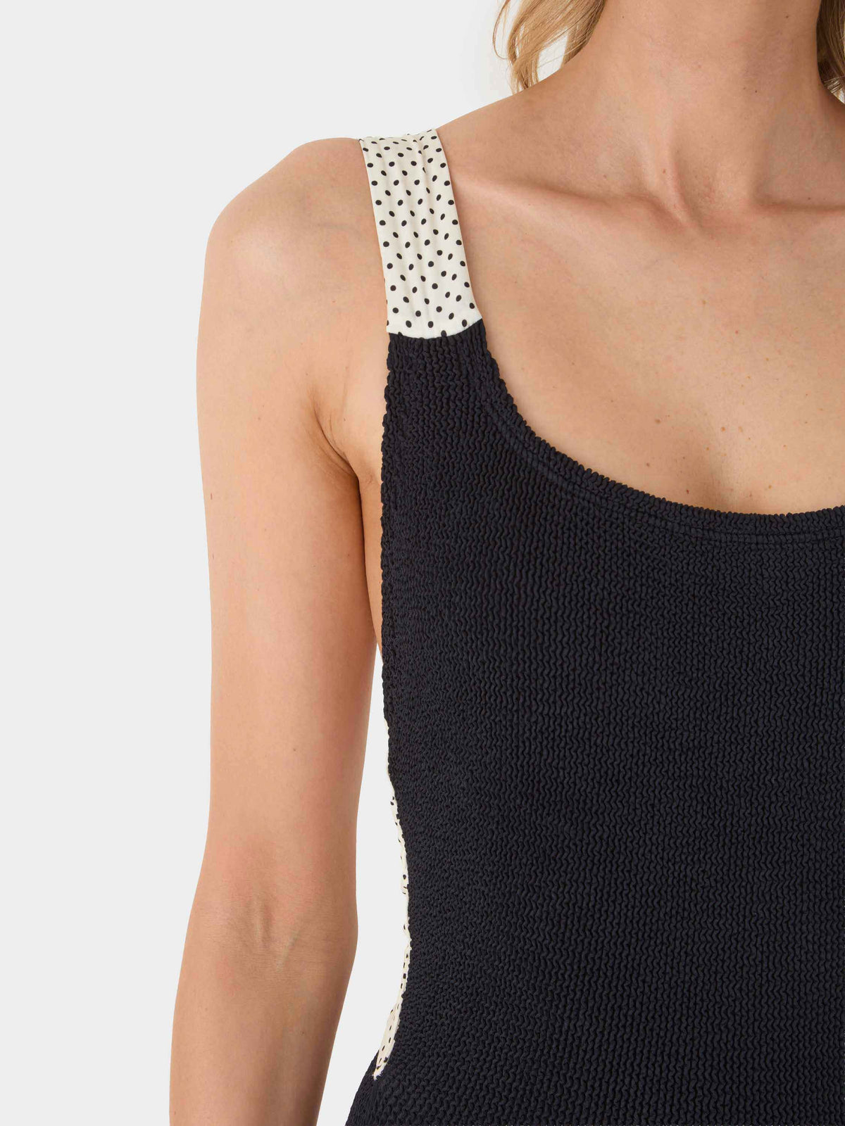 Zoe Swim - Black/Vanilla polka-dot
