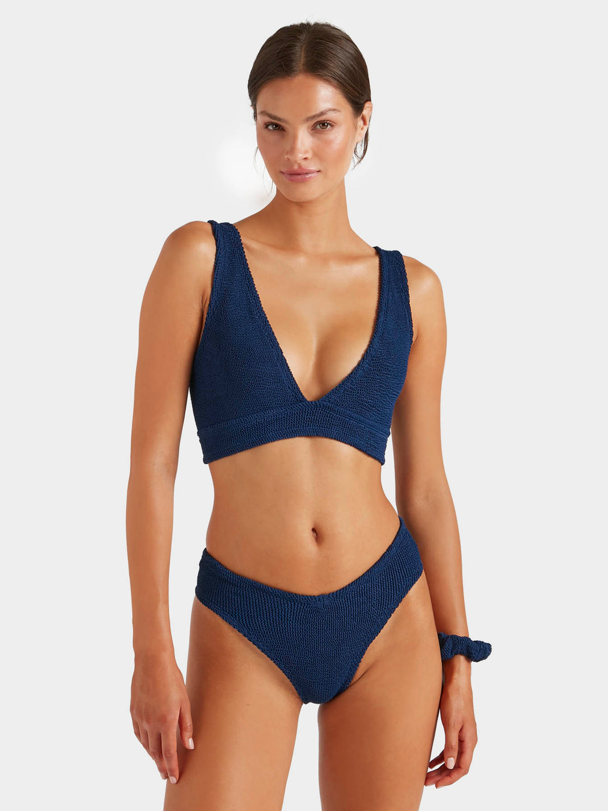 Model wearing Navy Angel bikini 